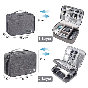 Cable and Digital Electronic Storage Case - Waterproof with Storage to Organize Cables, Chargers, and More