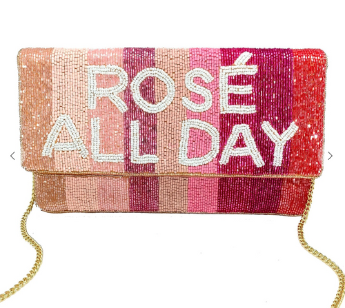 Rose All Day Hand Beaded Clutch
