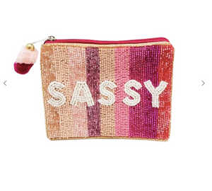 Sassy Pink Beaded Coin Purse