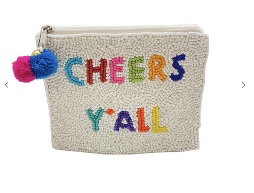 Cheers Y'all Beaded Coin Purse