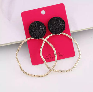 Glitter and Gold Hoops